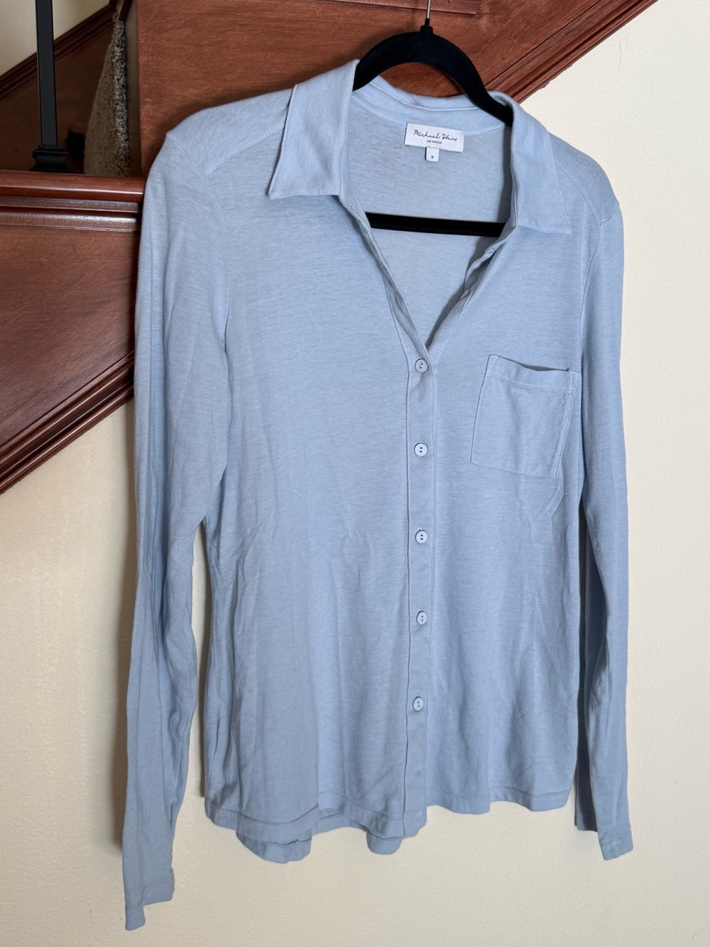 Michael Stars Light Blue Cotton Button Down Shirt